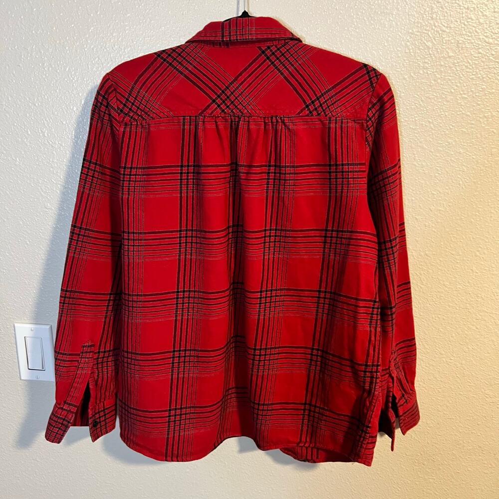 Blake Shelton X Lands End Red Plaid Flannel Button Up Shirt Size M - Picture 3 of 5
